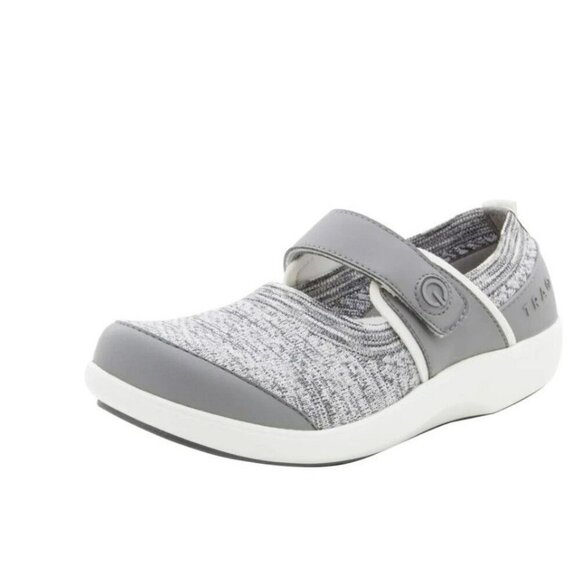 Alegria By PG Lite Traq Women's Gray Knit Mary Jane Shoes With Adjustable Strap - Picture 1 of 11